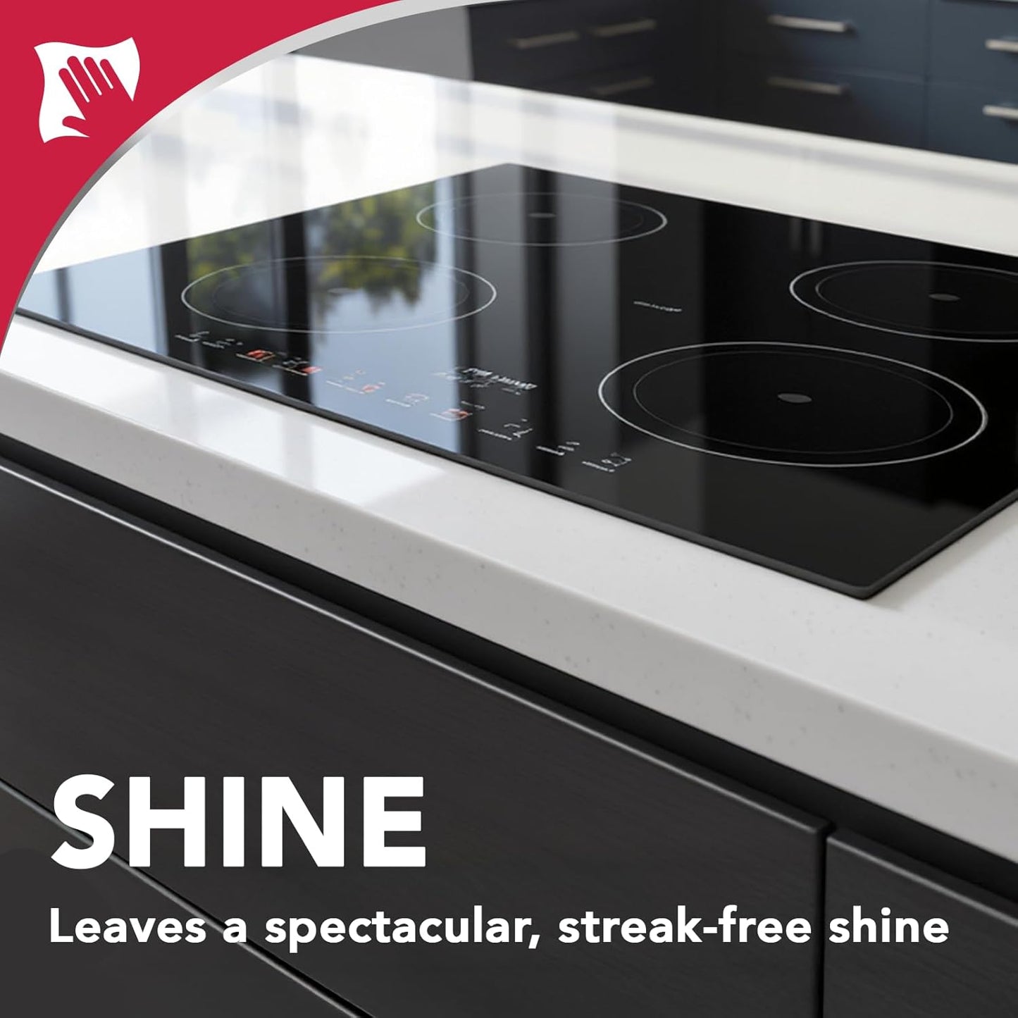 multi-surface compatibility: cooktops, countertops, stainless steel, porcelain, microwave glass, air fryer baskets