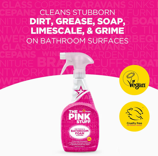 multi-surface formula safe for tiles, porcelain, glass, chrome, and stainless steel