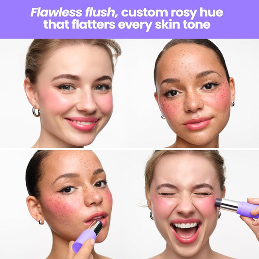 multi-use stick format for both cheeks and lips
