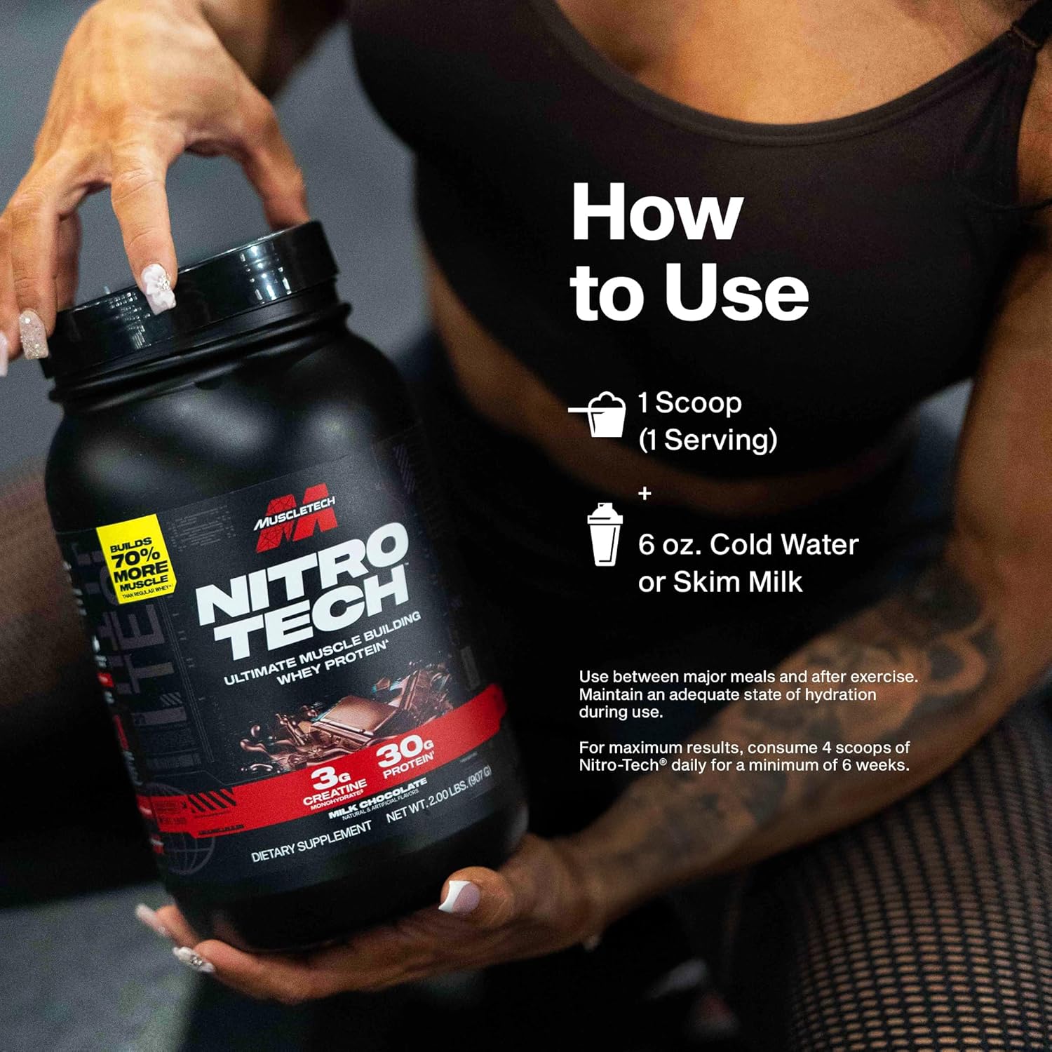 Muscletech Nitro-Tech Whey Protein Powder – Thoughtful Fitness Gift for Her Holiday Stocking Stuffer