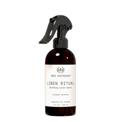 Muse Apothecary Linen Ritual - Aromatic, Soothing, and Relaxing Linen Spray for Bedding, Laundry and Fabric Spray Freshener - Infused with Natural Aromatherapy Essential Oils - Lavender Serenity