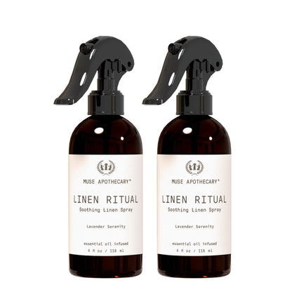 Muse Apothecary Linen Ritual - Aromatic, Soothing, and Relaxing Linen Spray for Bedding, Laundry and Fabric Spray Freshener - Infused with Aromatherapy Essential Oils - Lavender Serenity