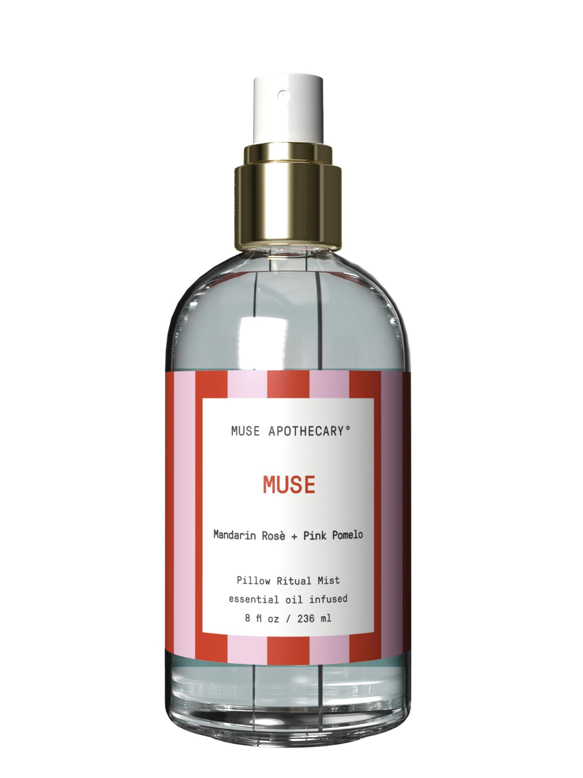 Muse Apothecary Pillow Ritual - Aromatic, Calming and Relaxing Pillow Mist, Linen and Fabric Spray, Infused with Natural Essential Oils - Great Valentine&amp;#39;s Day Gift - 8 oz, Mandarin Rosè + Pink Pomelo
