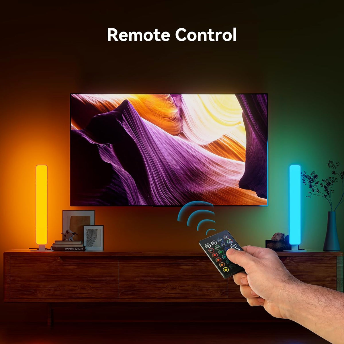 Music Sync Light Bar for Bedroom Decor – Compact Ambient Lamp with 2.4G Remote for Modern Interior Design