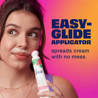 Nair Prep & Smooth Face Exfoliating Depilatory Cream for Women – Self-Care Nightly Ritual for Upper Lip and Chin