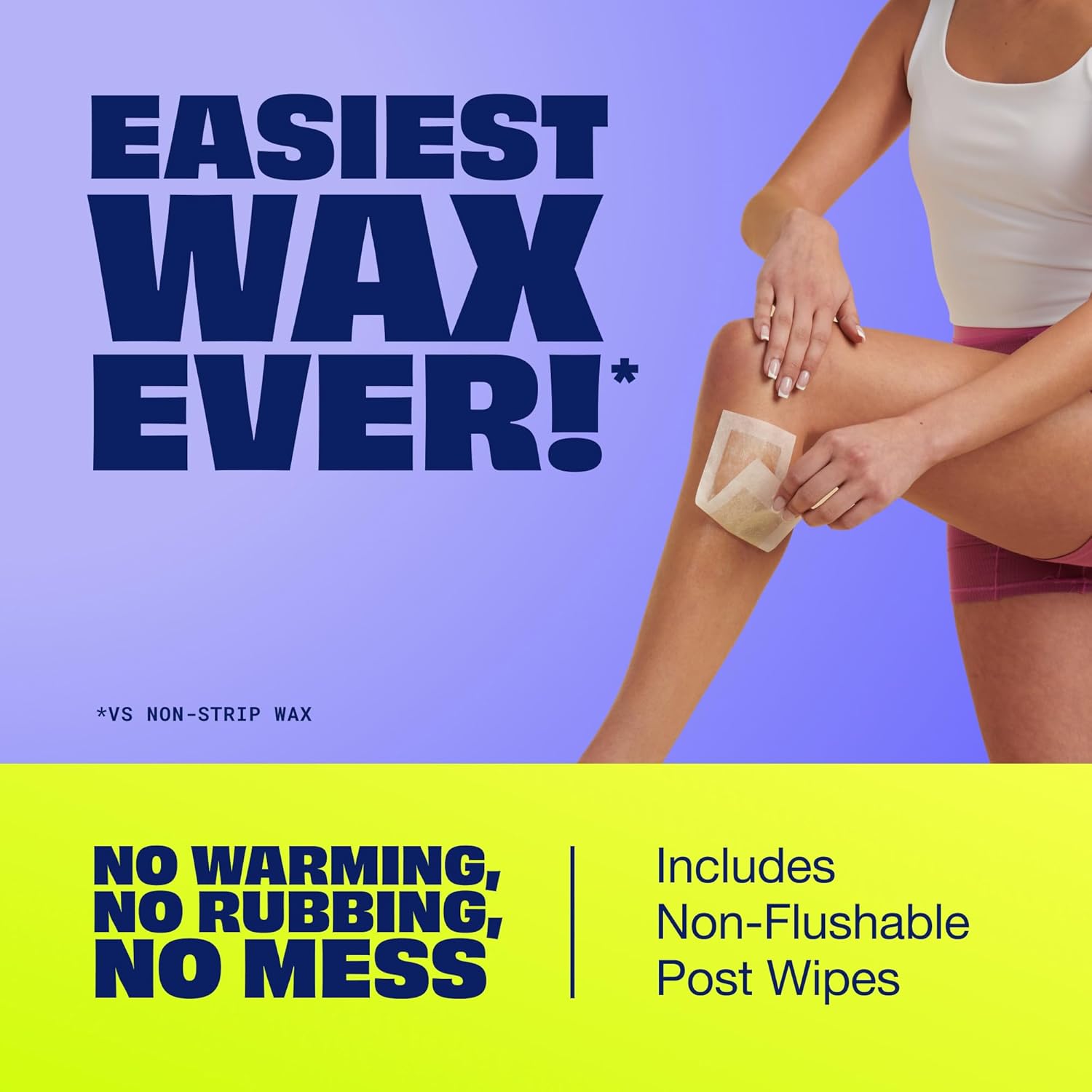 Nair Sensitive Wax Strips – Gentle At-Home Spa Ritual for Legs and Underarms, Chamomile-Soothed Smooth Skin