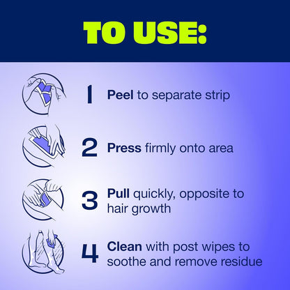 Nair Sensitive Wax Strips – Gentle At-Home Spa Ritual for Legs and Underarms, Chamomile-Soothed Smooth Skin