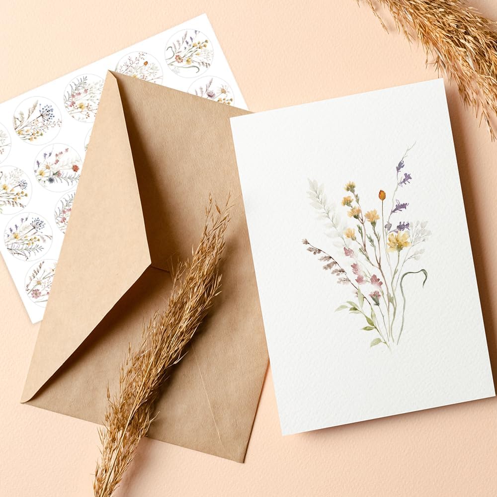 natural kraft envelope paired with matching round seal stickers