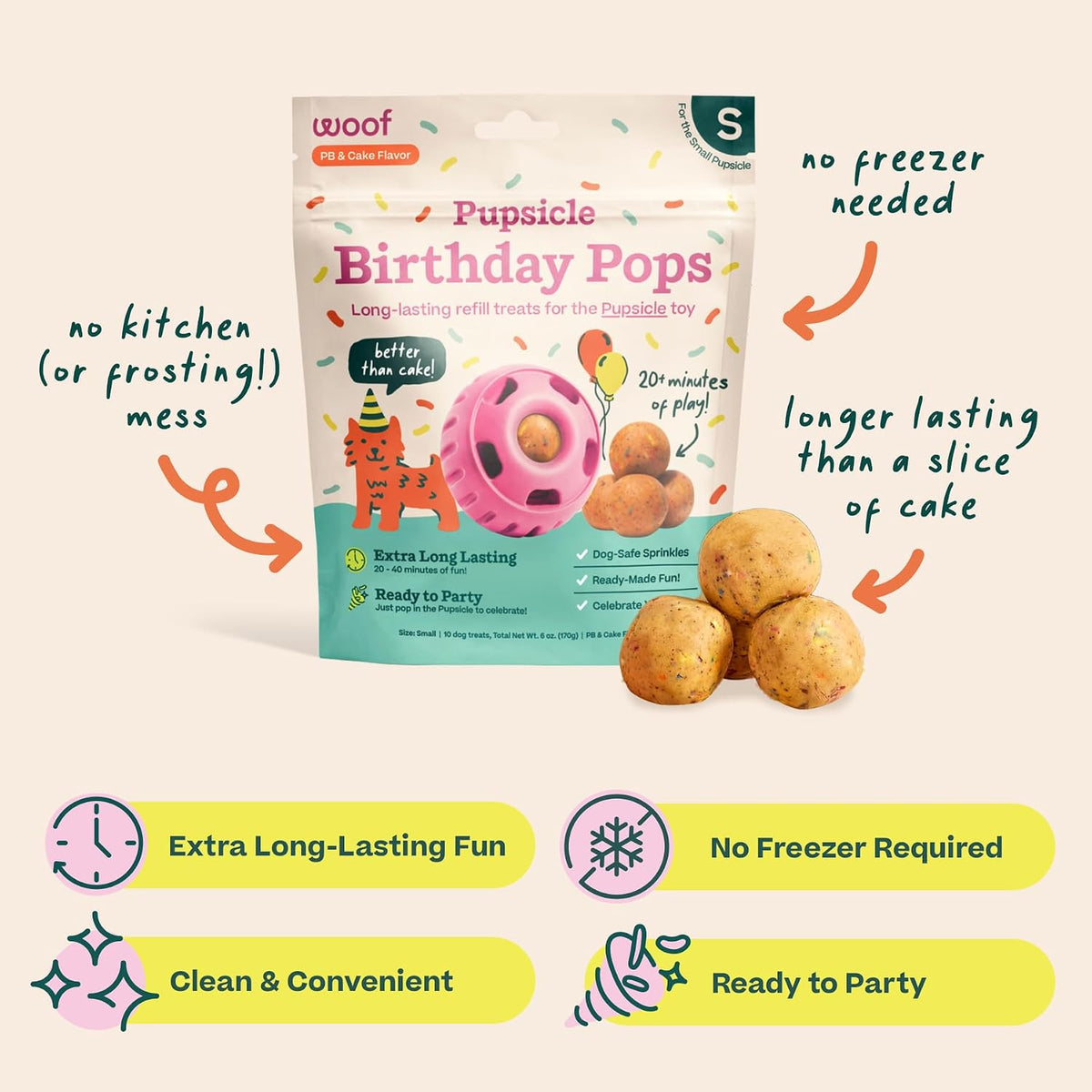 naturally sweetened with dog-safe sprinkles for a 'birthday cake' experience