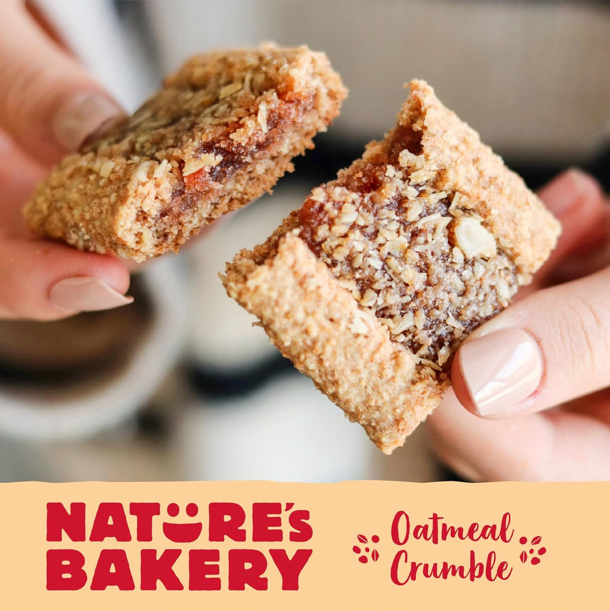 Nature's Bakery Oatmeal Crumble Bars for Kids Lunchbox – Soft Baked Strawberry Snack, 12 Count