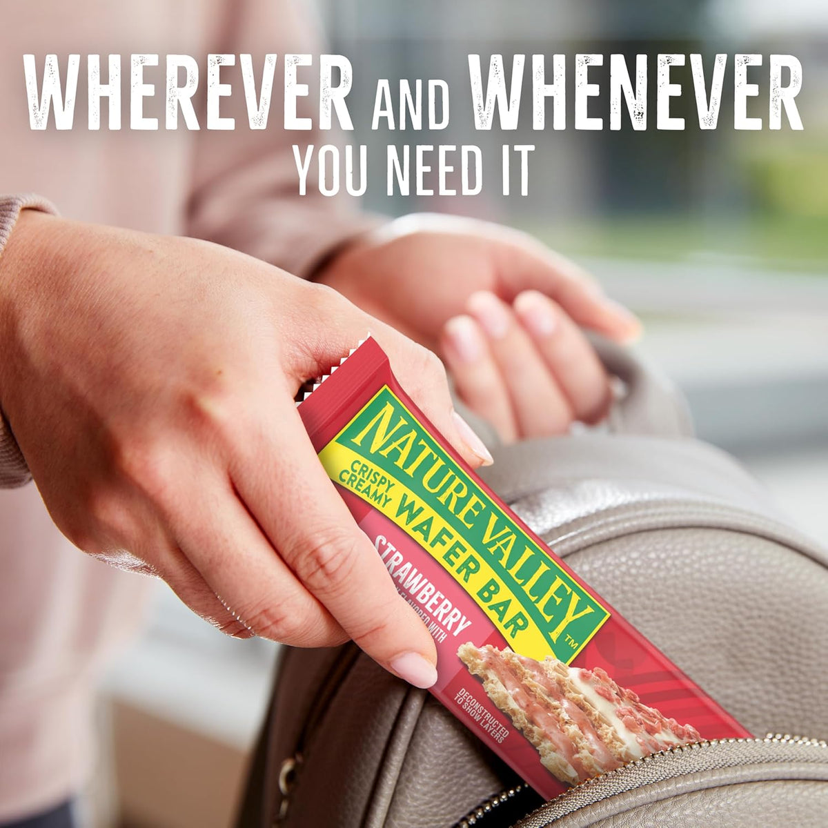 Nature Valley Wafer Bars – Cleaner-Label Strawberry Snack for Health-Conscious Pantries and Work Break Rooms, 6.5 oz