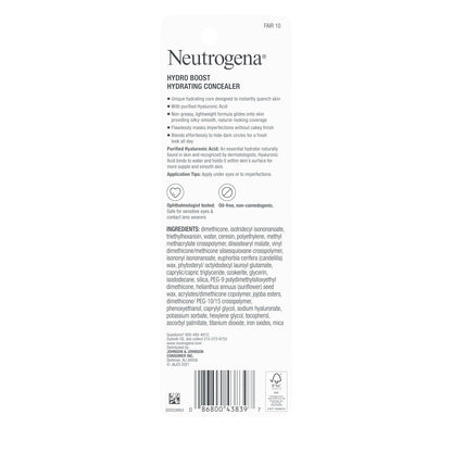 Neutrogena Hydro Boost Concealer Stick – Ophthalmologist-Tested, Safe for Sensitive Eyes & Contact Lenses