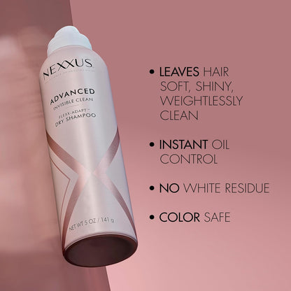 Nexxus Dry Shampoo for Oily Hair – Clean, Uncluttered Vanity Essential, Invisible No-Residue Mist 5 oz