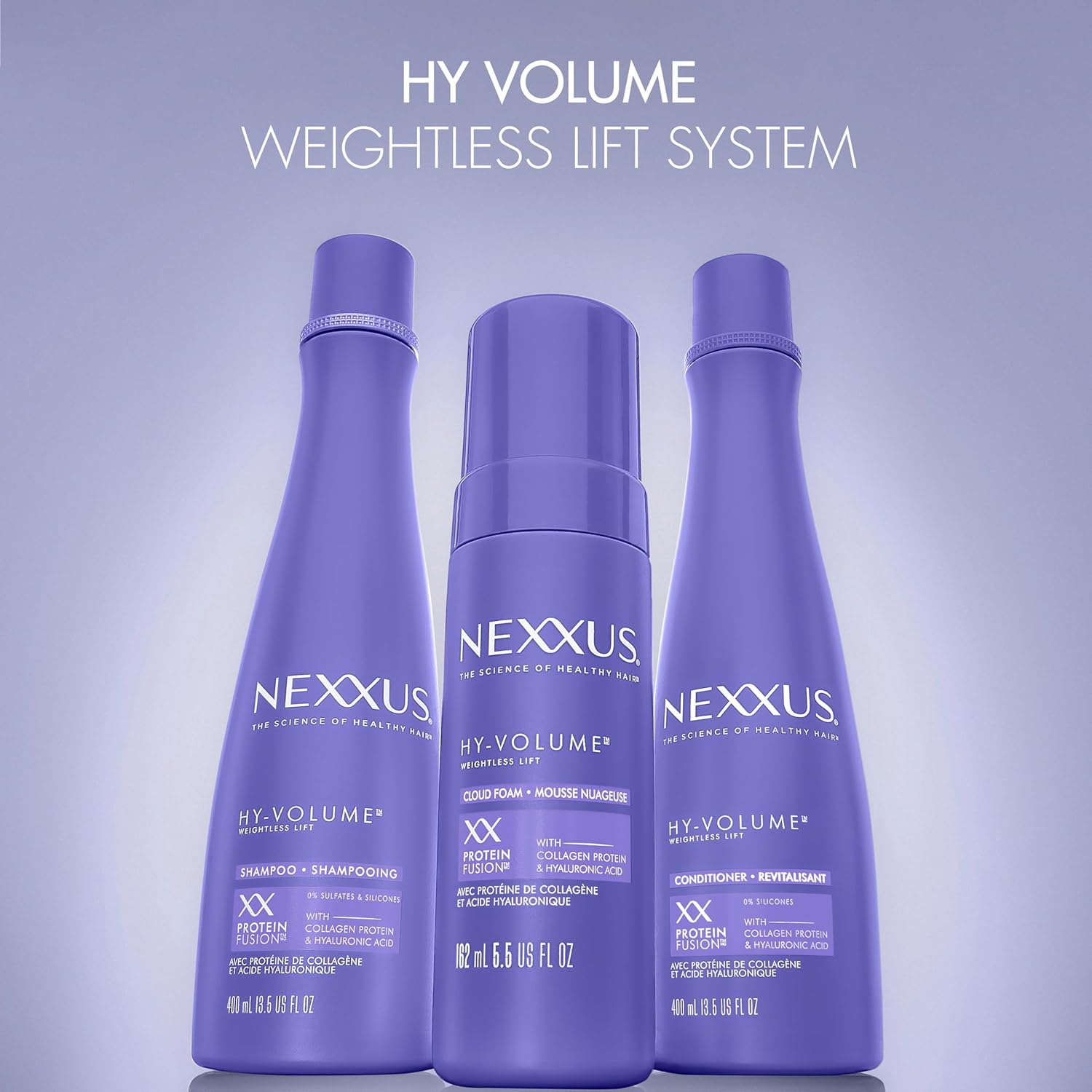 Nexxus Hy-Volume Cloud Foam Hair Foam – Heritage Salon-Grade Volumizer for Fine Hair, Premium Hyaluronic Acid Lift 5.5 fl oz