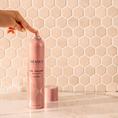 Nexxus XXL Finish Volume Hairspray – Premium Salon-Grade Styling Spray for Fine Hair, Glossy Flexible Hold, 10 oz