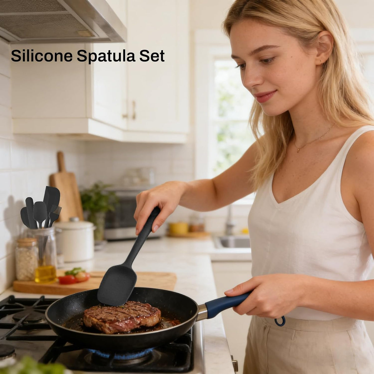 NileHome One-Piece Seamless Silicone Spatula Set – Hygienic Cooking Tools for Clean Kitchens