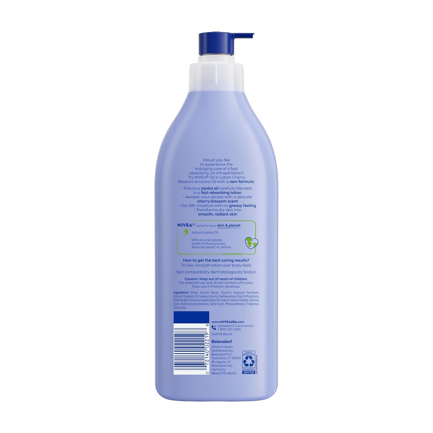NIVEA Cherry Blossom Body Lotion – Daily Self-Care Lotion for Women, 48-Hour Moisturizer for a Mindful Post-Shower Ritual