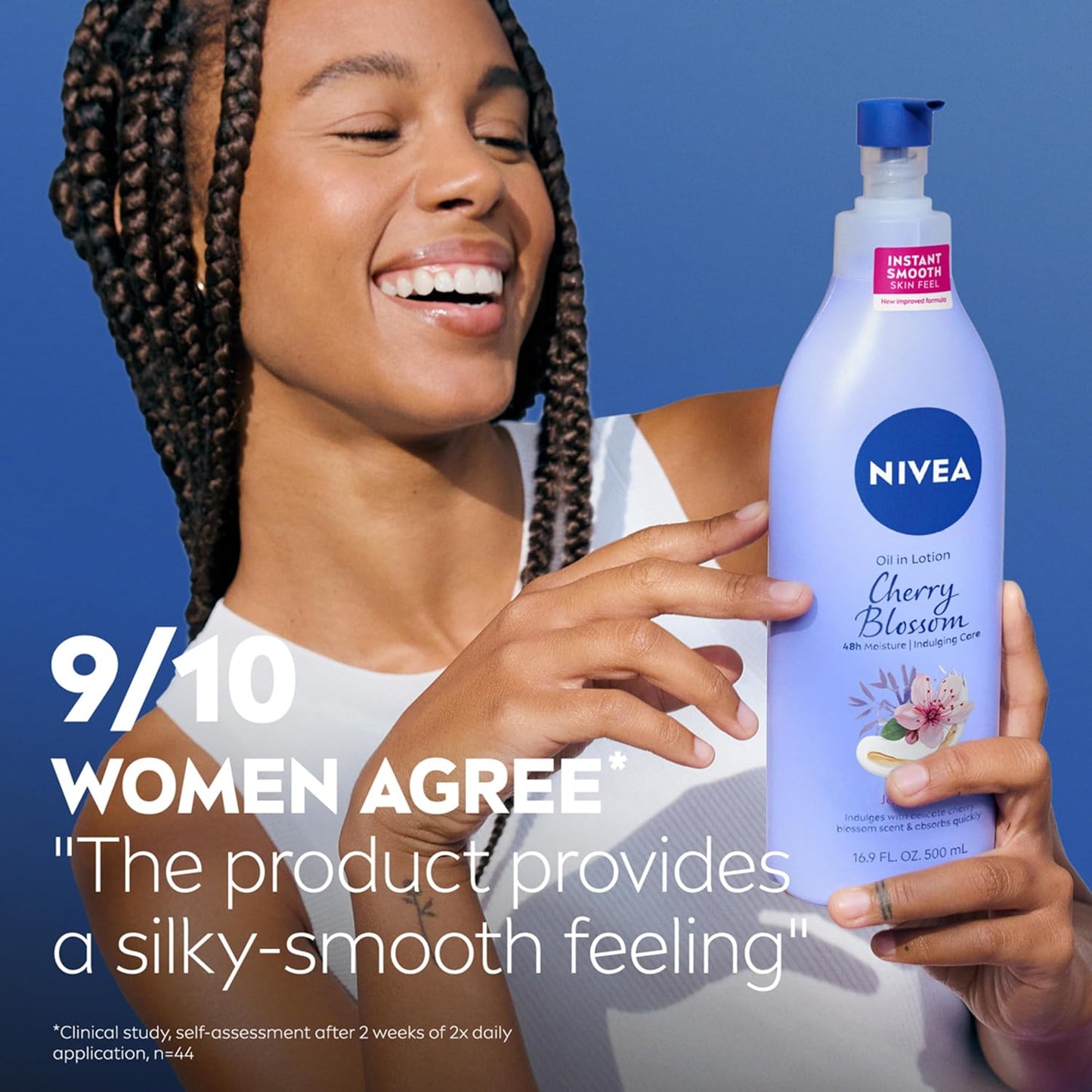 NIVEA Cherry Blossom Body Lotion – Daily Self-Care Lotion for Women, 48-Hour Moisturizer for a Mindful Post-Shower Ritual