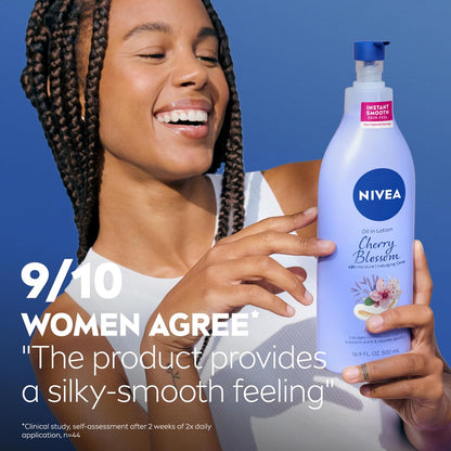 NIVEA Cherry Blossom Body Lotion – Daily Self-Care Lotion for Women, 48-Hour Moisturizer for a Mindful Post-Shower Ritual