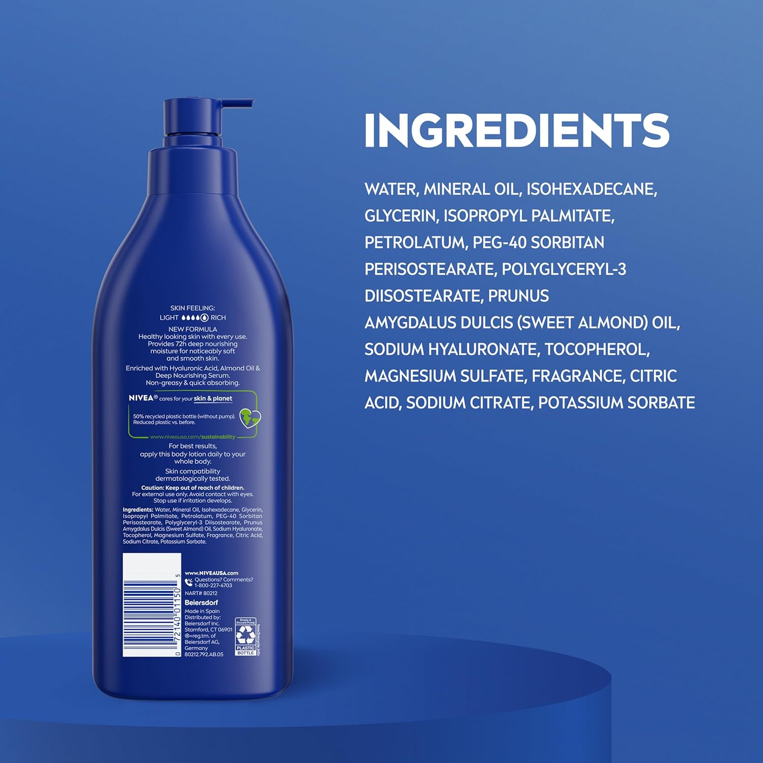 NIVEA Essentially Enriched Body Lotion Dermatologically Tested – Gentle 72-Hour Moisturizer Safe for Sensitive Skin and Daily Family Use