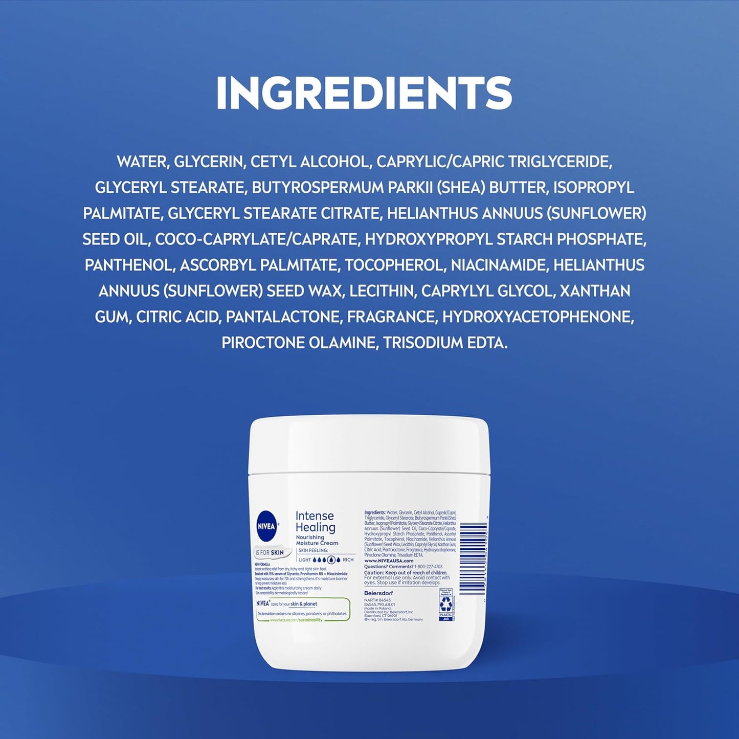 NIVEA Intense Healing Body Cream – Travel Jar for Camping, Hiking, and Weekend Getaways, 13.5 Oz