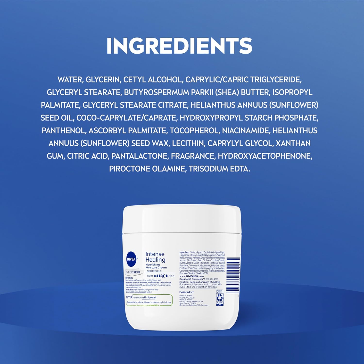 NIVEA Intense Healing Body Cream – Travel Jar for Camping, Hiking, and Weekend Getaways, 13.5 Oz