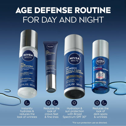 NIVEA MEN Age Defense Advanced Face Serum – Daily Self-Care Ritual for Men, Dark Spot & Wrinkle Defense