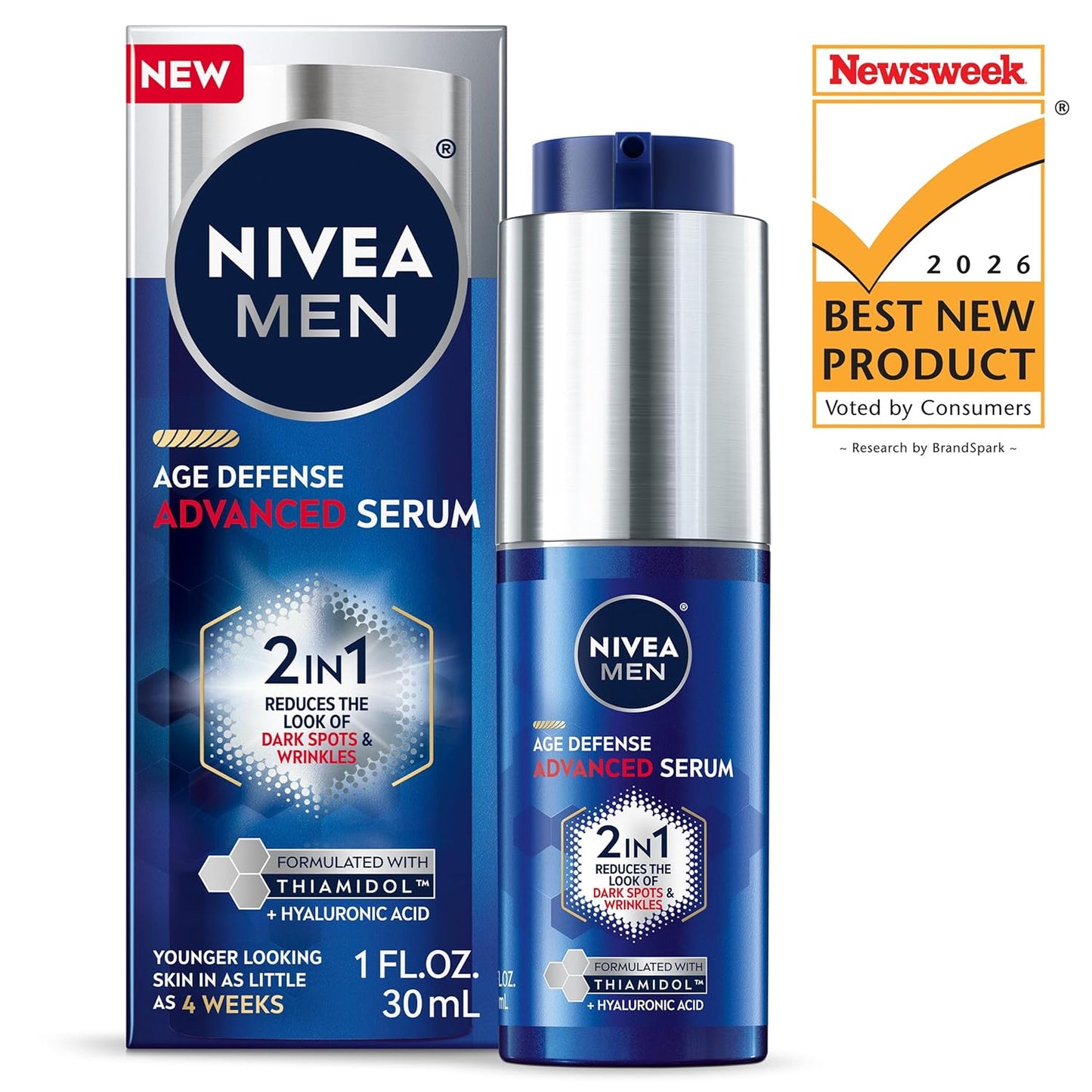 NIVEA MEN Age Defense Advanced Face Serum – Daily Self-Care Ritual for Men, Dark Spot & Wrinkle Defense