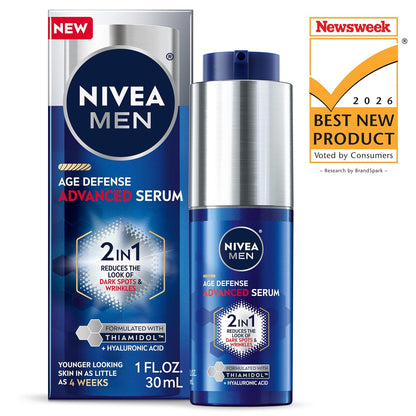NIVEA MEN Age Defense Advanced Face Serum – Daily Self-Care Ritual for Men, Dark Spot & Wrinkle Defense