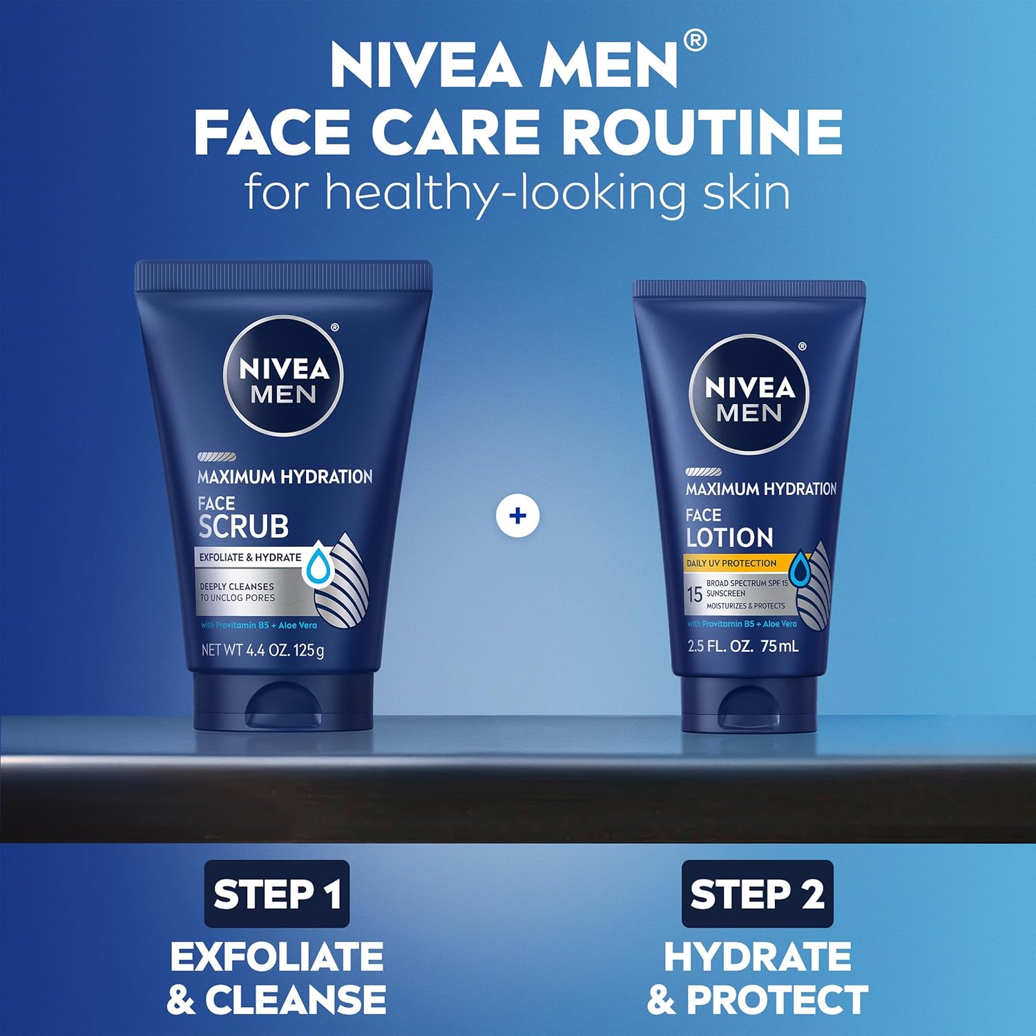 NIVEA MEN Maximum Hydration Face Scrub – One-Tube Vanity Solution for a Clutter-Free Counter
