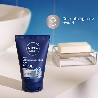 NIVEA MEN Maximum Hydration Face Scrub – One-Tube Vanity Solution for a Clutter-Free Counter