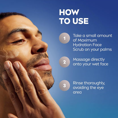 NIVEA MEN Maximum Hydration Face Scrub – One-Tube Vanity Solution for a Clutter-Free Counter