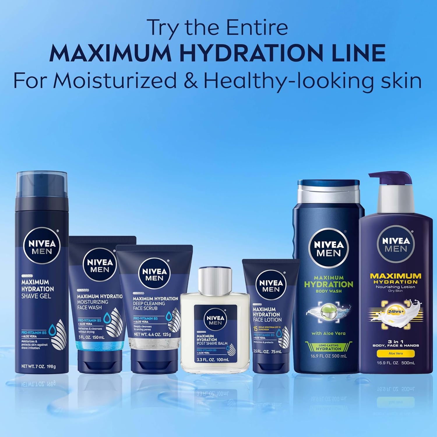 NIVEA MEN Maximum Hydration Face Wash – Daily Self-Care Cleanser for Men, Hydrating Morning and Nightly Skincare Ritual