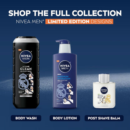 NIVEA MEN Real Madrid Active Clean 3-in-1 Charcoal Body Wash – Post-Workout Wind-Down Ritual for Active Men
