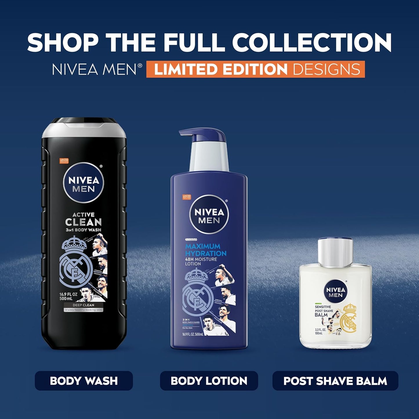 NIVEA MEN Real Madrid Shave Balm – Soothing Post Shave Ritual for Sensitive Skin with Chamomile and Vitamin E