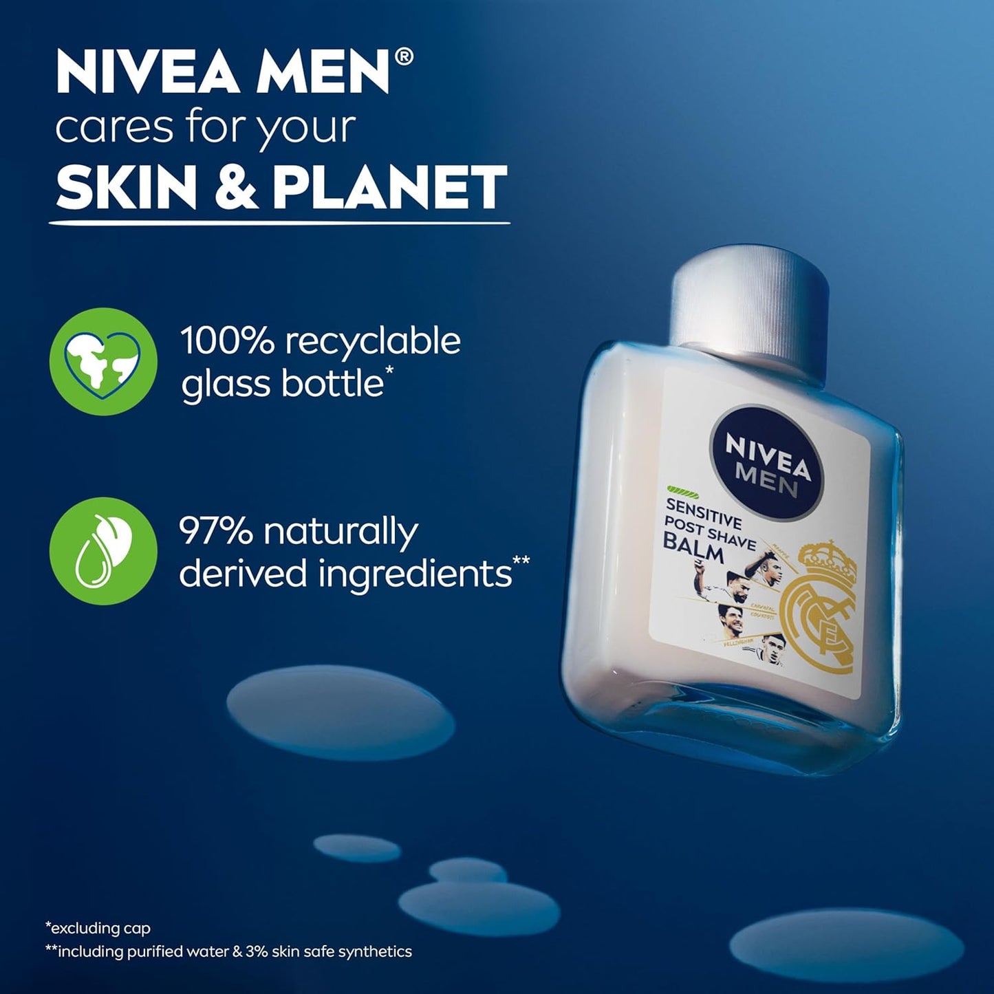 NIVEA MEN Real Madrid Shave Balm – Soothing Post Shave Ritual for Sensitive Skin with Chamomile and Vitamin E