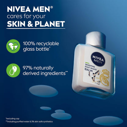 NIVEA MEN Real Madrid Shave Balm – Soothing Post Shave Ritual for Sensitive Skin with Chamomile and Vitamin E