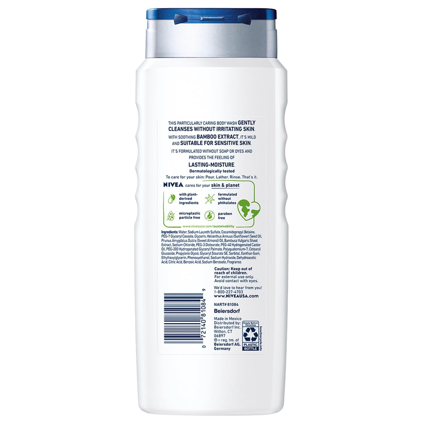 NIVEA MEN Sensitive Body Wash with Bamboo Extract – Nightly Wind-Down Shower Ritual for Sensitive Skin