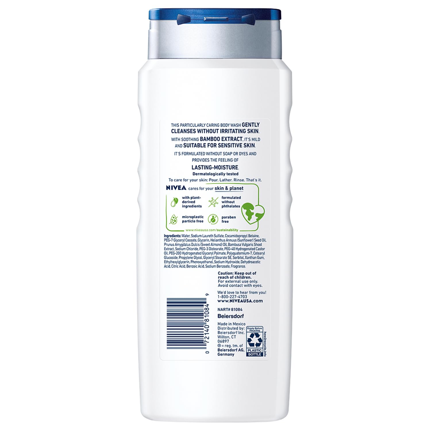 NIVEA MEN Sensitive Body Wash with Bamboo Extract – Nightly Wind-Down Shower Ritual for Sensitive Skin