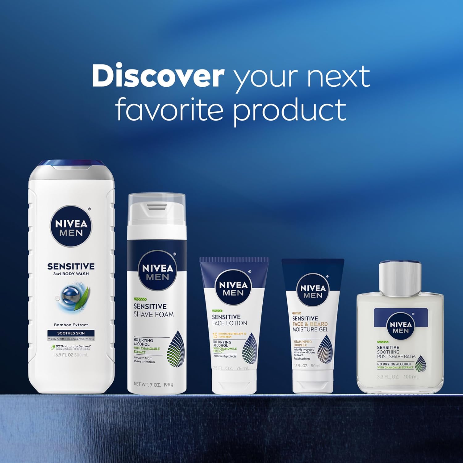 NIVEA MEN Sensitive Body Wash with Bamboo Extract – Nightly Wind-Down Shower Ritual for Sensitive Skin