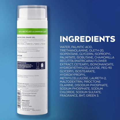 NIVEA MEN Sensitive Cool Shave Gel for Sensitive Skin, Alcohol Free Shaving Gel with Chamomile Extract, 7 Oz Can, Pack of 3 – Soothing Morning Self-Care Ritual for Men with Sensitive Skin