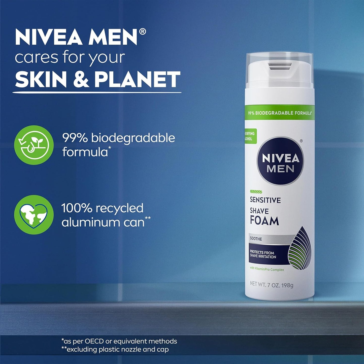 NIVEA MEN Sensitive Shave Foam – Dye-Free and Alcohol-Free Shaving Cream for Men with Reactive Skin