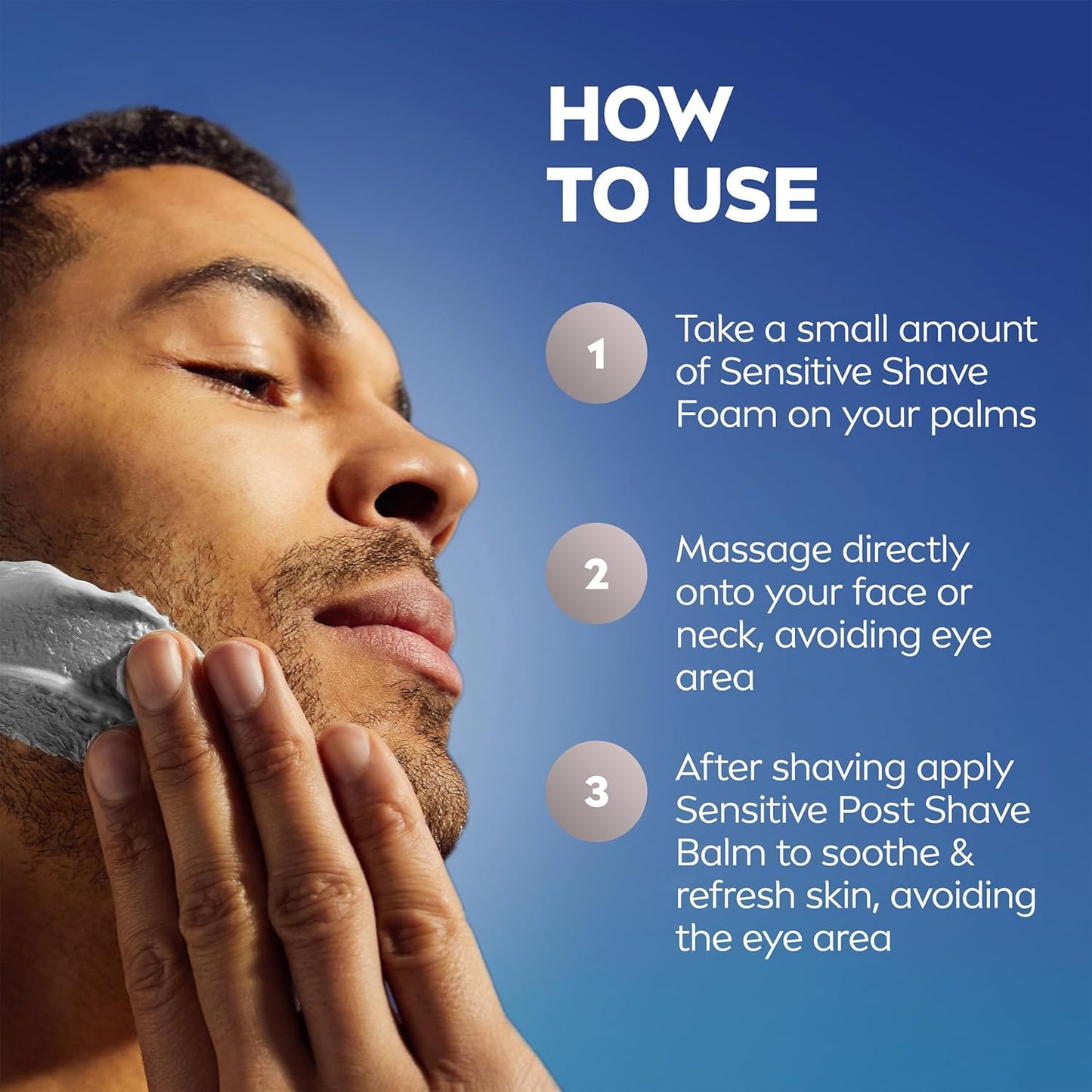 NIVEA MEN Sensitive Shave Foam – Dye-Free and Alcohol-Free Shaving Cream for Men with Reactive Skin