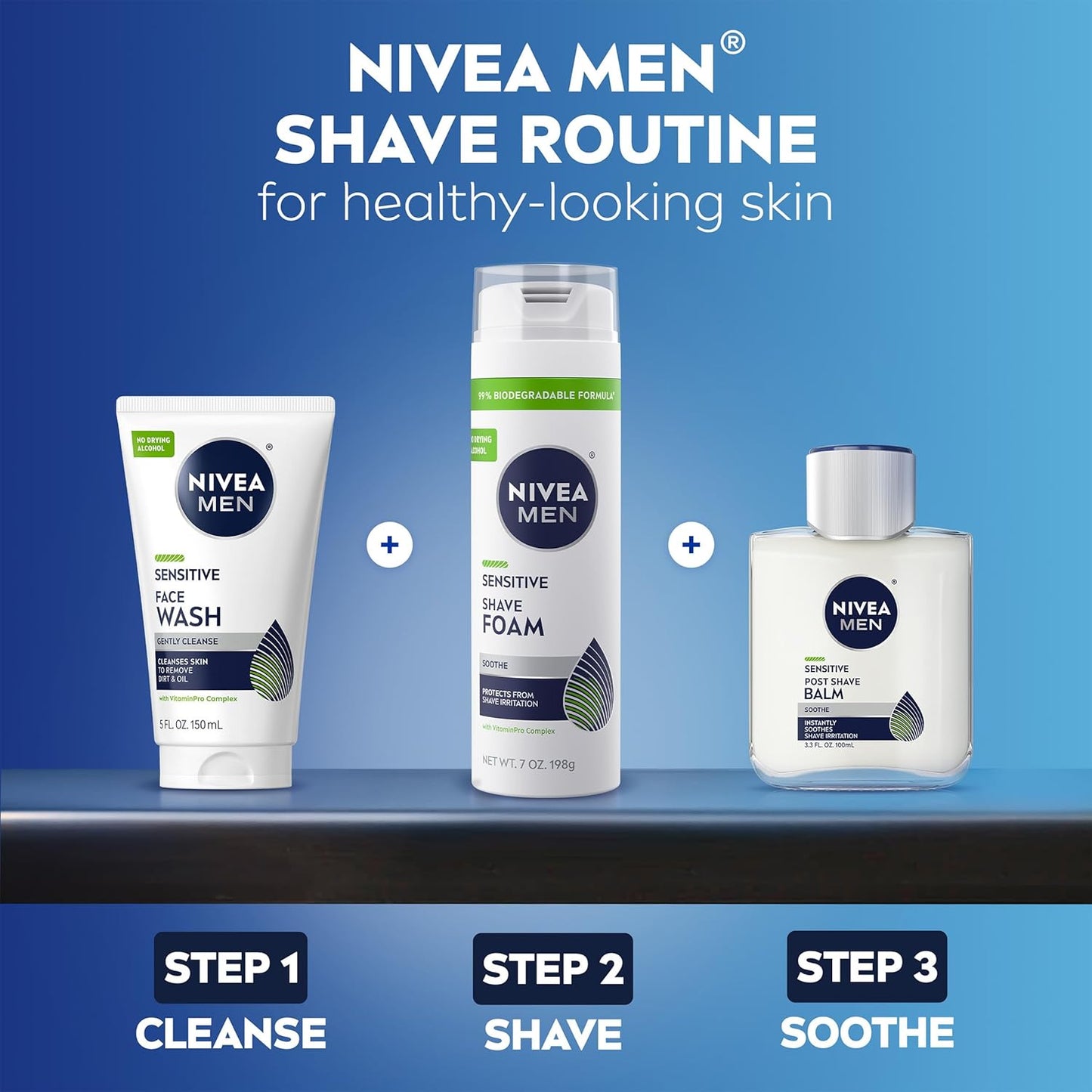 NIVEA MEN Sensitive Shave Foam – Dye-Free and Alcohol-Free Shaving Cream for Men with Reactive Skin