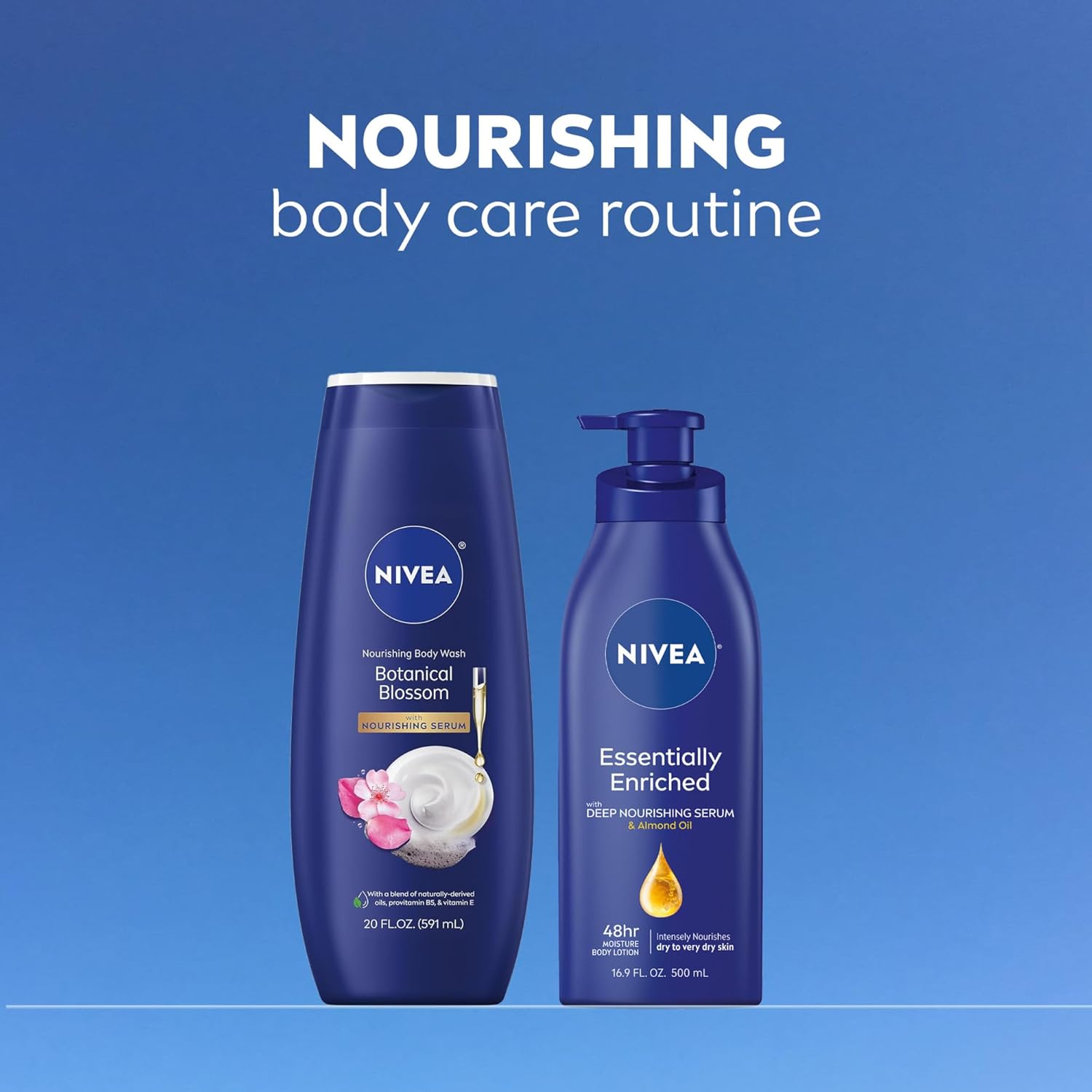 NIVEA Nourishing Botanical Blossom Body Wash for Women – Free From Parabens and Phthalates, Gentle Cleanser Safe for Sensitive Skin and Family Bathrooms