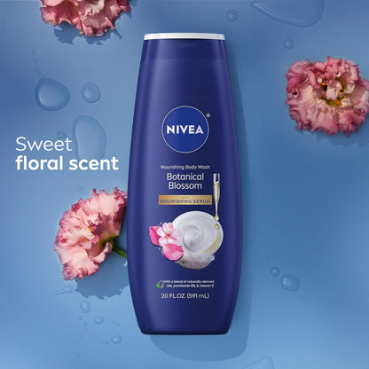 NIVEA Nourishing Botanical Blossom Body Wash for Women – Free From Parabens and Phthalates, Gentle Cleanser Safe for Sensitive Skin and Family Bathrooms