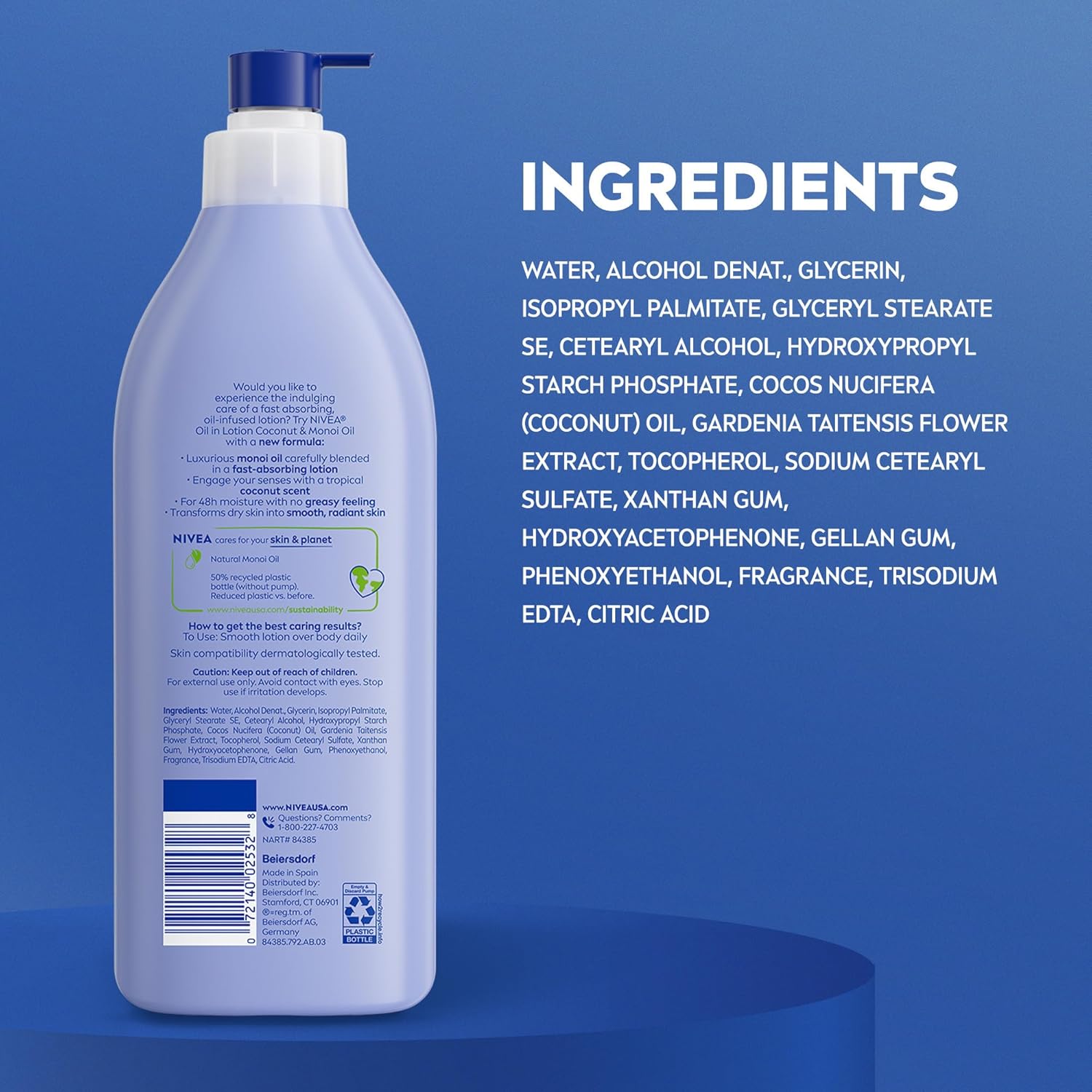 NIVEA Oil Infused Coconut and Monoi Body Lotion – Premium Monoi Oil Lotion for an Elevated Vanity