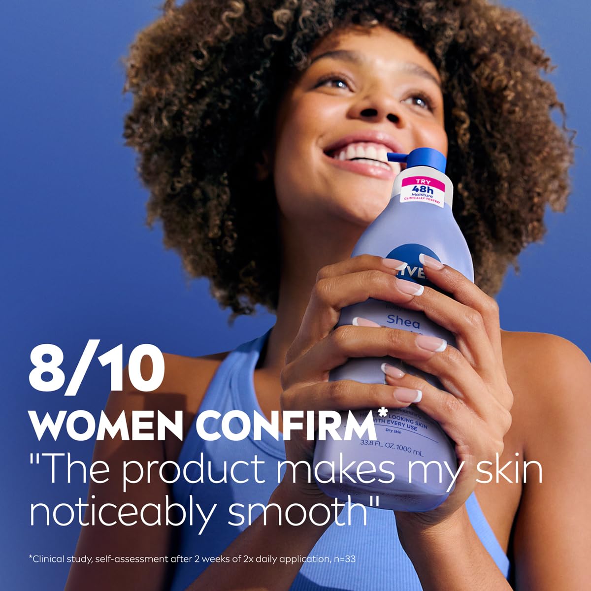 NIVEA Shea Nourish Body Lotion with Hyaluronic Acid for Dry Skin – 48-Hour Hydration Ritual After Every Shower, 33.8 Fl Oz Pump