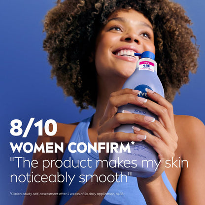 NIVEA Shea Nourish Body Lotion with Hyaluronic Acid for Dry Skin – 48-Hour Hydration Ritual After Every Shower, 33.8 Fl Oz Pump