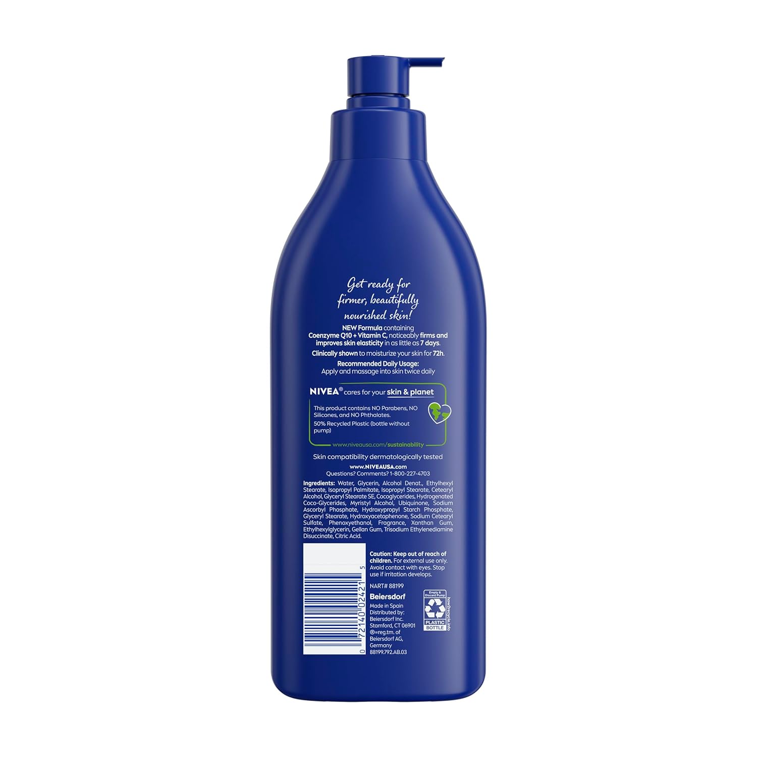 NIVEA Skin Firming Body Lotion with Q10 – Bedtime Self-Care Ritual for Dry Skin, 72-Hour Hydration, 16.9 Fl Oz
